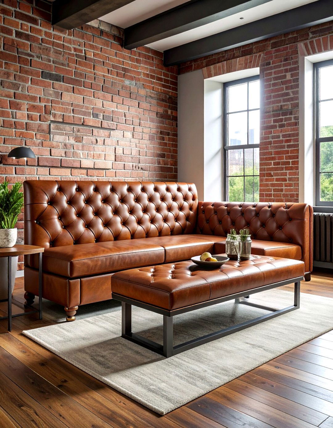 Tufted Leather Banquette - 30 corner banquette dining ideas