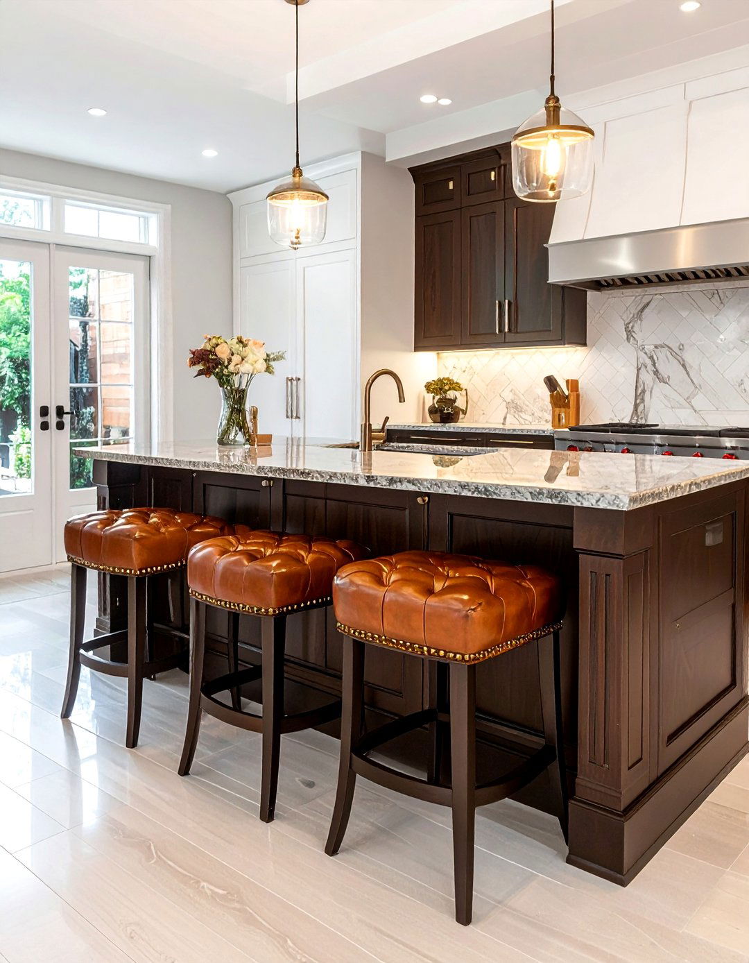 Tufted Leather Counter Stool - 30 counter stool kitchen ideas