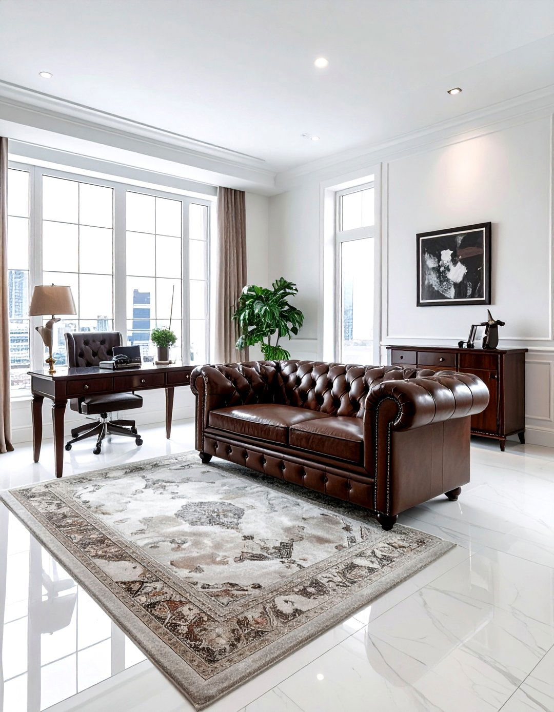 Tufted Leather Sofa - 30 rich decor ideas