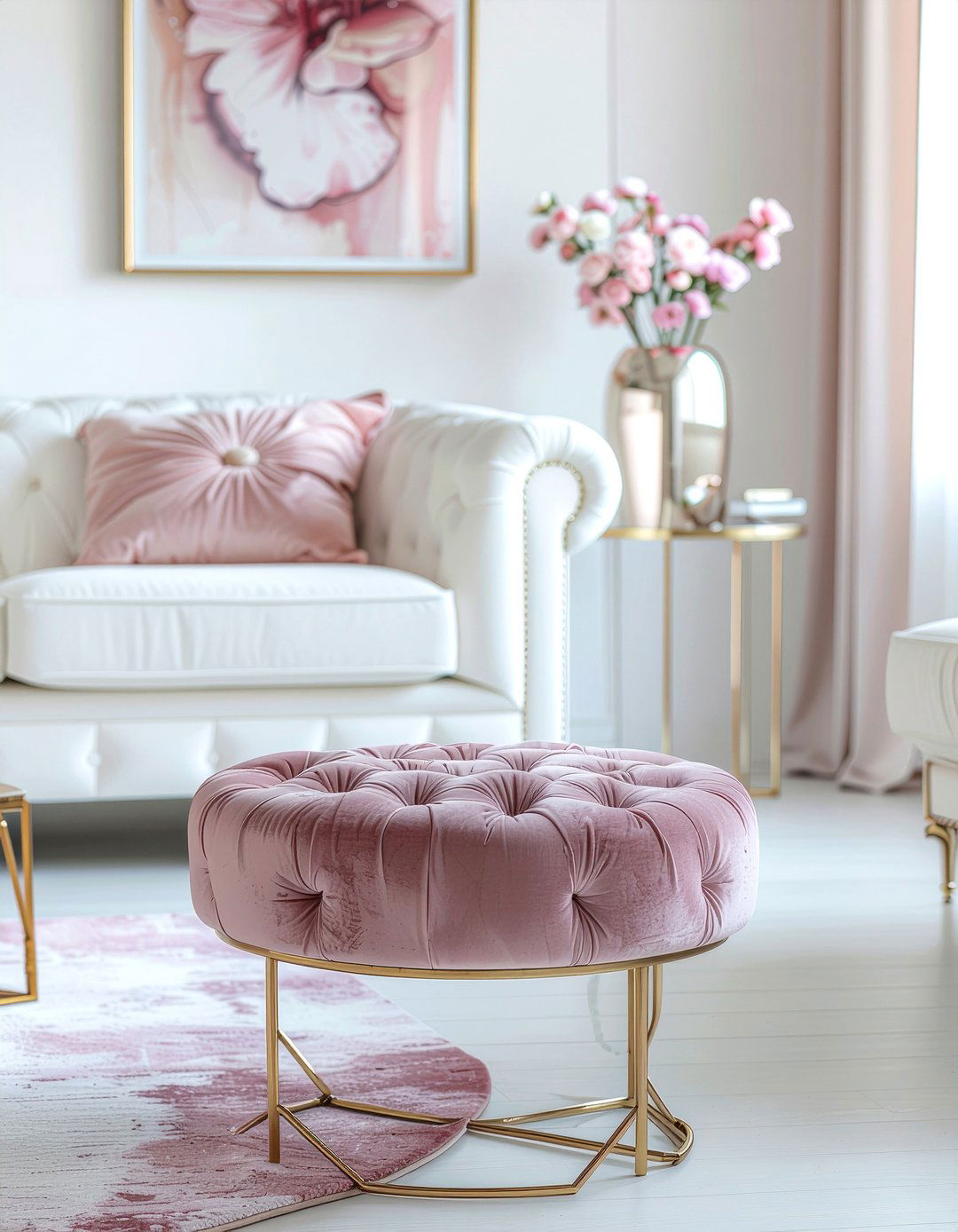 Tufted Ottoman With Metal Base - 30 living room tufted ottoman ideas