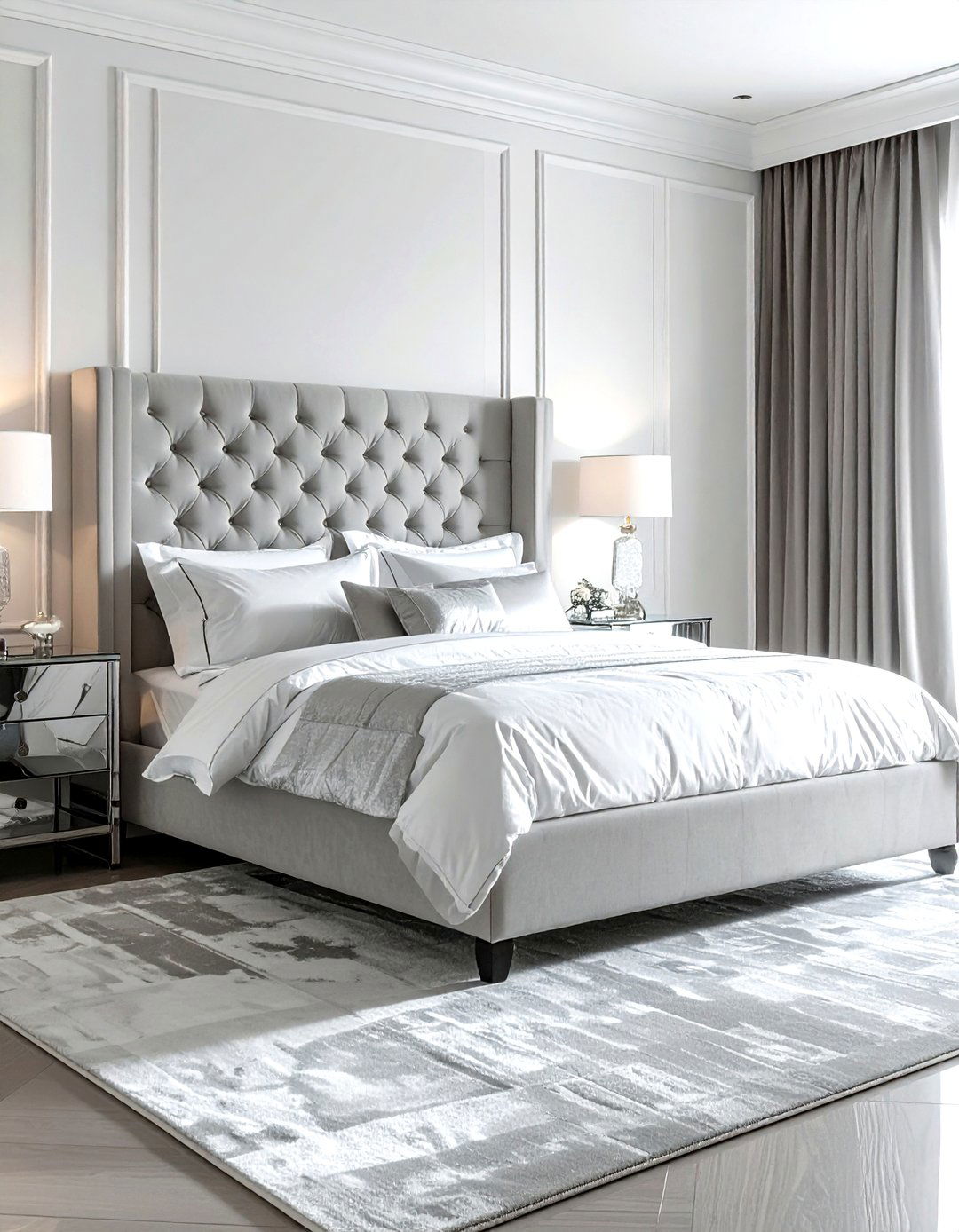 Tufted Upholstered Bed - 30 elegant bedroom ideas