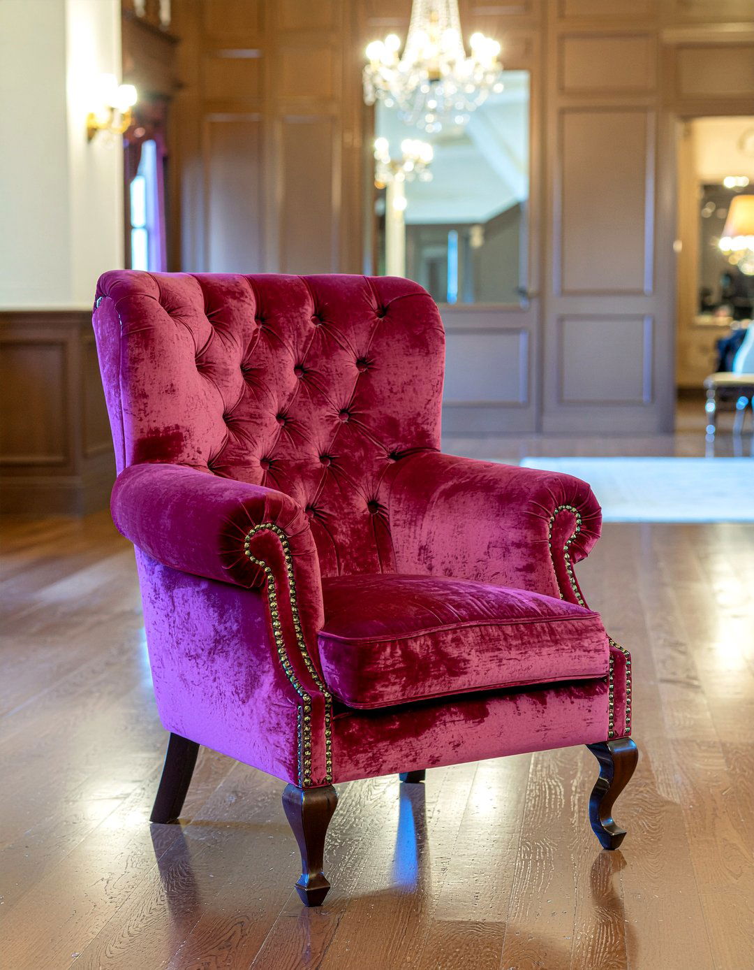 Tufted Velvet Chesterfield Chair - 30 living room lounge chairs