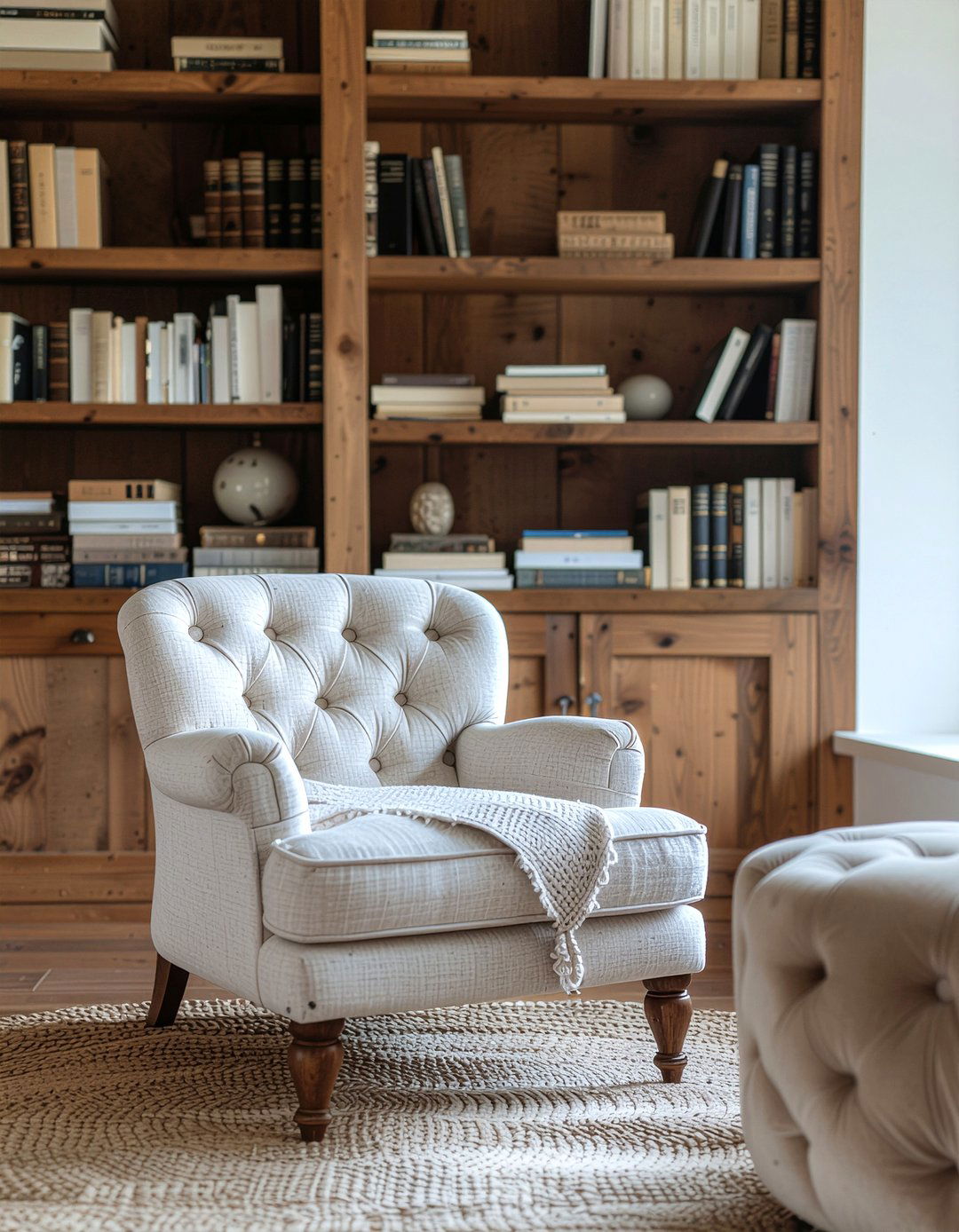 Tufted armchair - 30 bedroom reading chairs