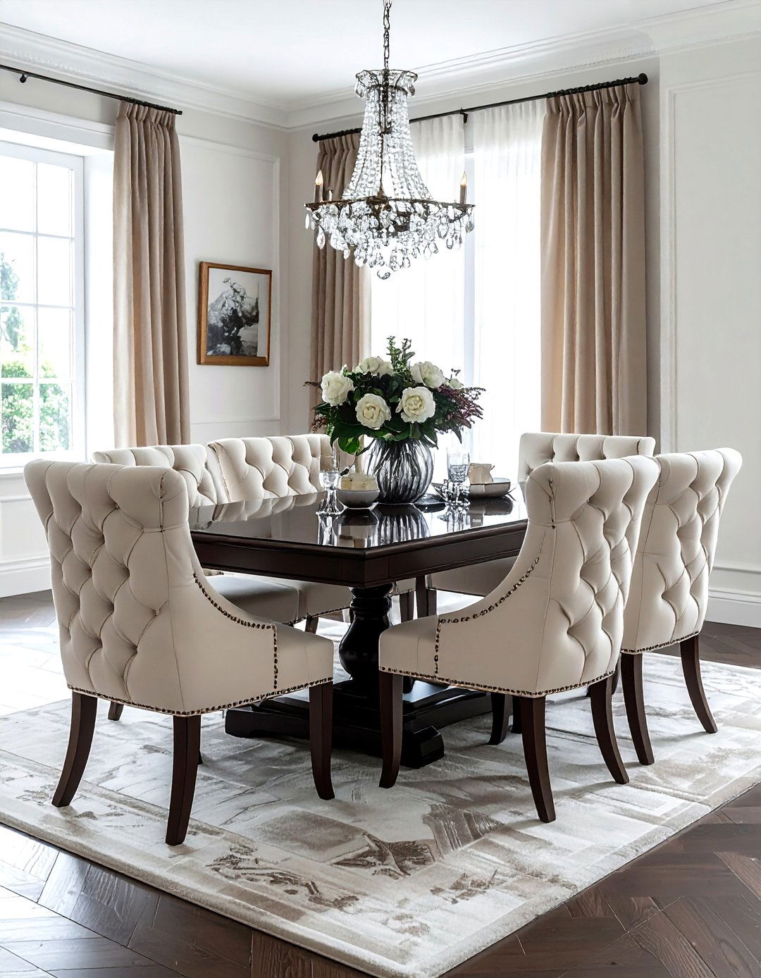 Tufted back armless chair - 30 armless dining chair ideas