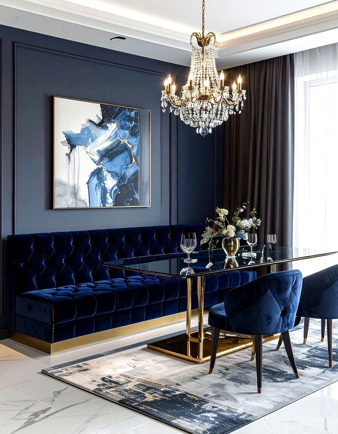 Tufted dining bench - 30 L-shaped banquette dining ideas