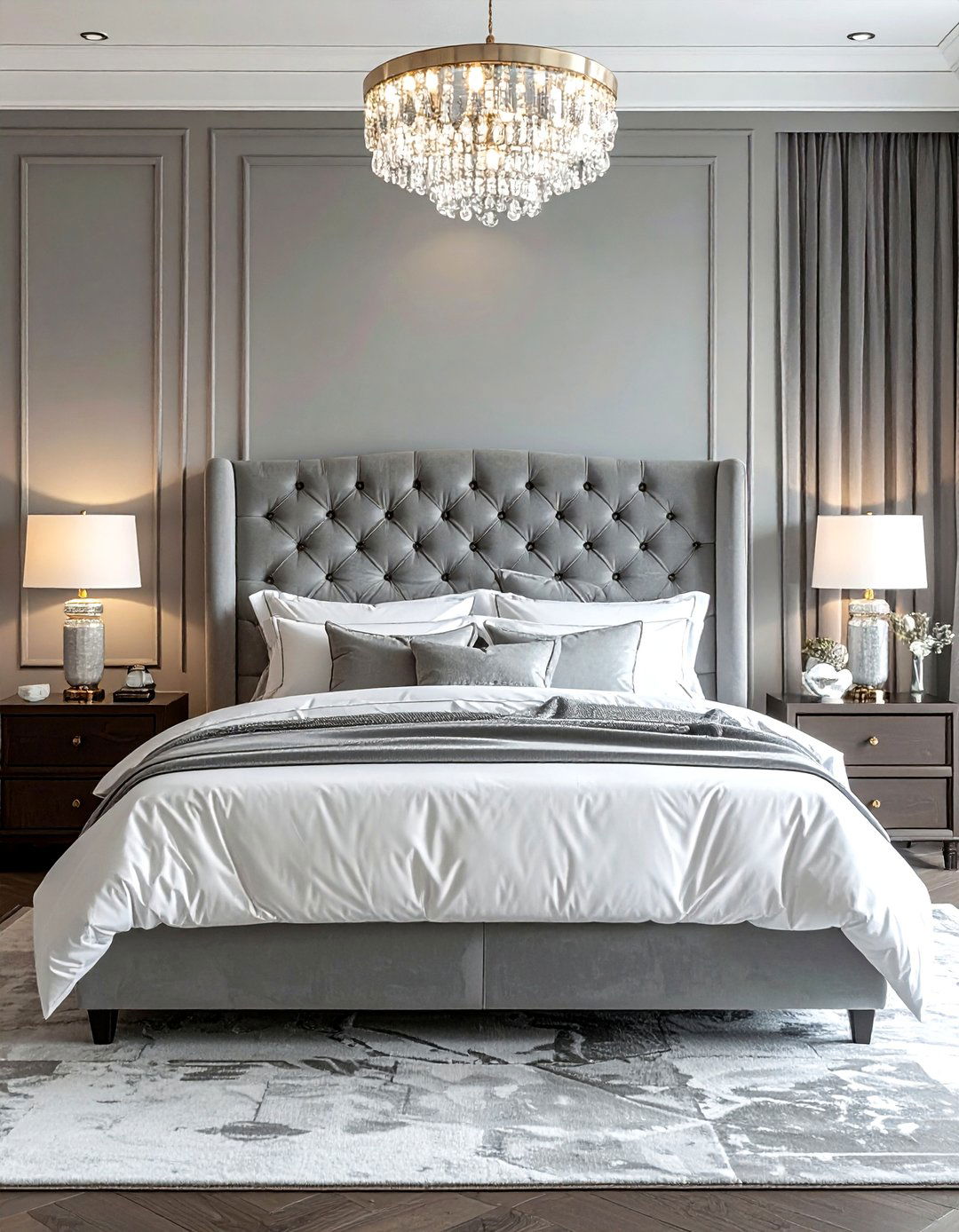 Tufted headboard - 30 glam home decor ideas