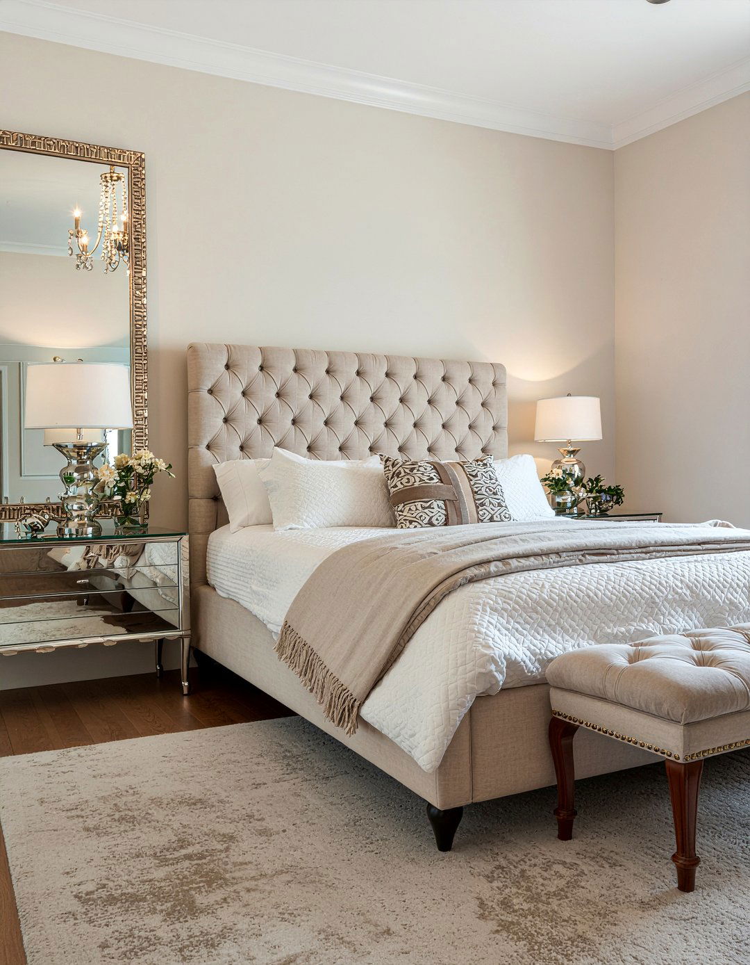 Tufted headboard bed - 30 bedroom bed frames