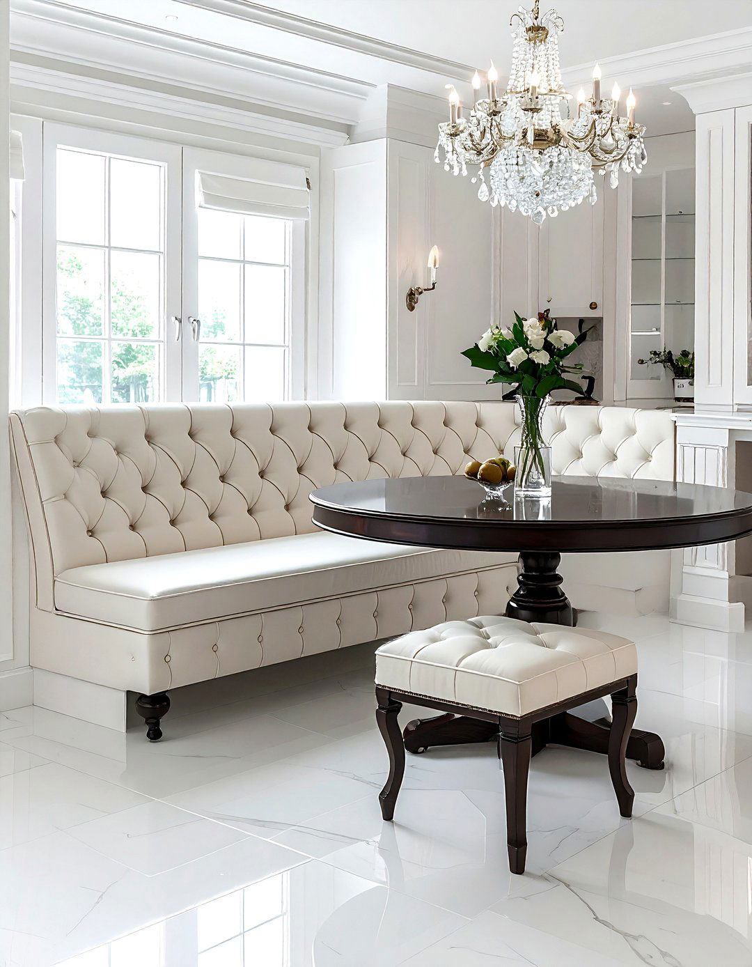 Tufted kitchen banquette - 30 built-in banquette kitchen ideas