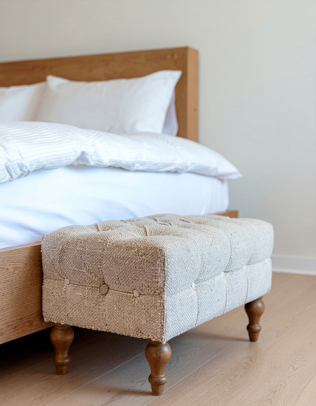 Tufted pouf - 30 bedroom poufs