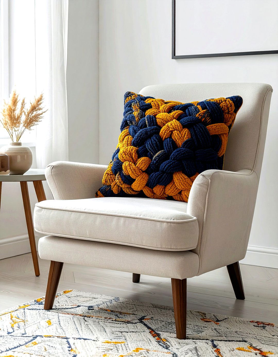 Tufted punch needle pillow - 30 handmade decor ideas