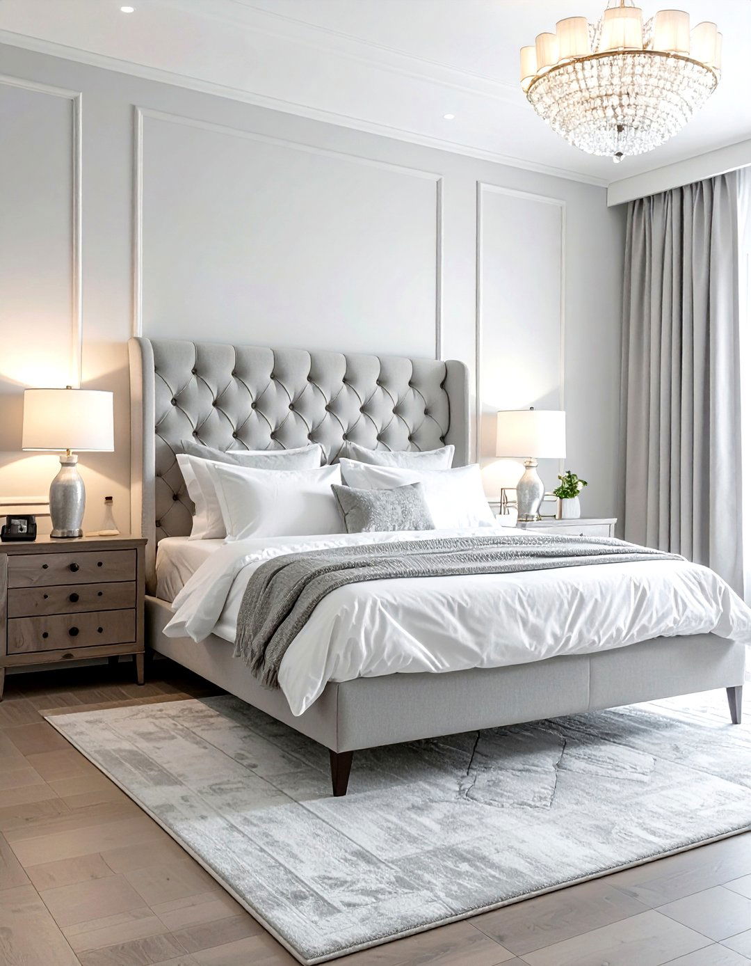 Tufted upholstery headboard - 30 textured decor ideas