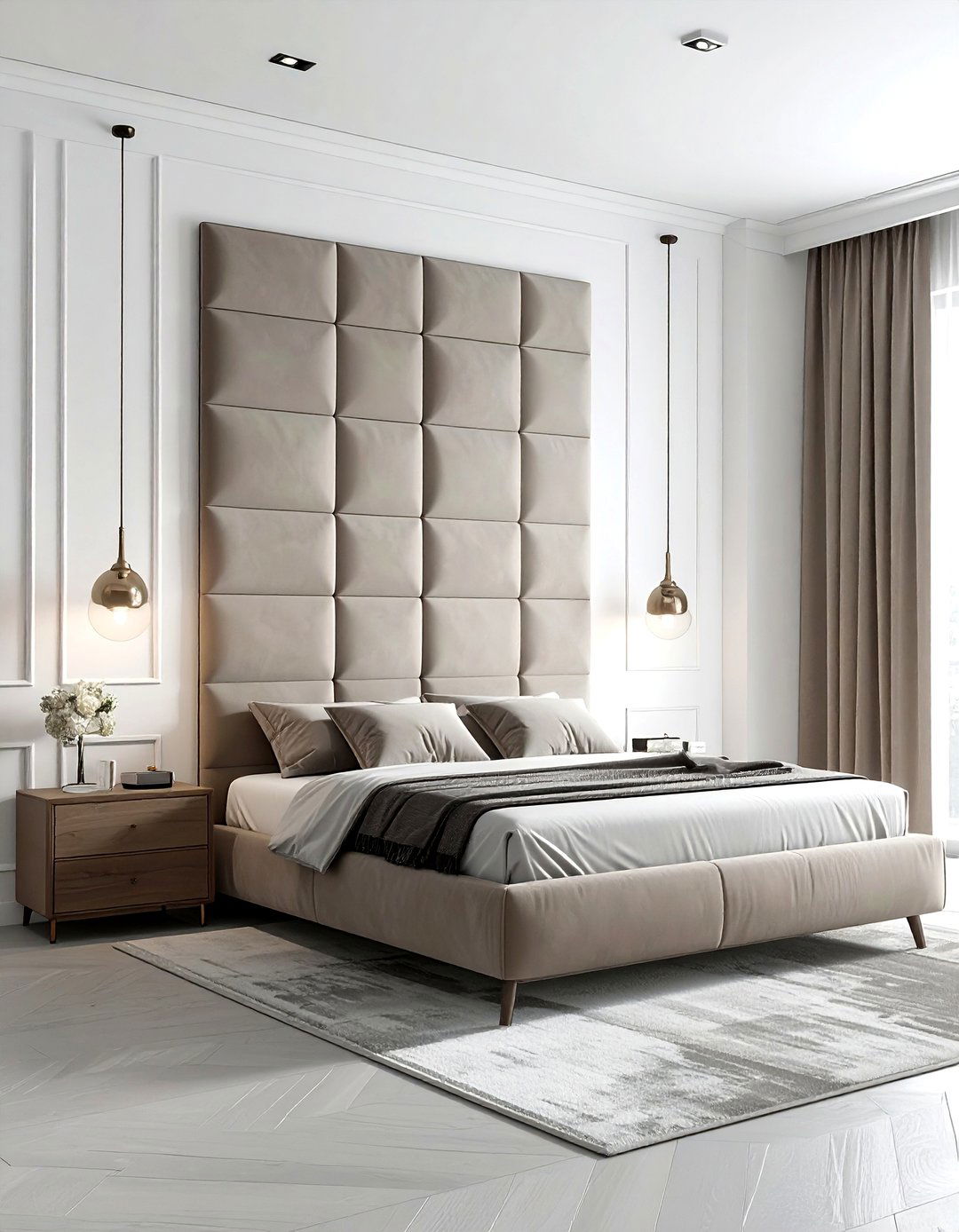 Tufted wall panels - 30 soft texture bedroom ideas