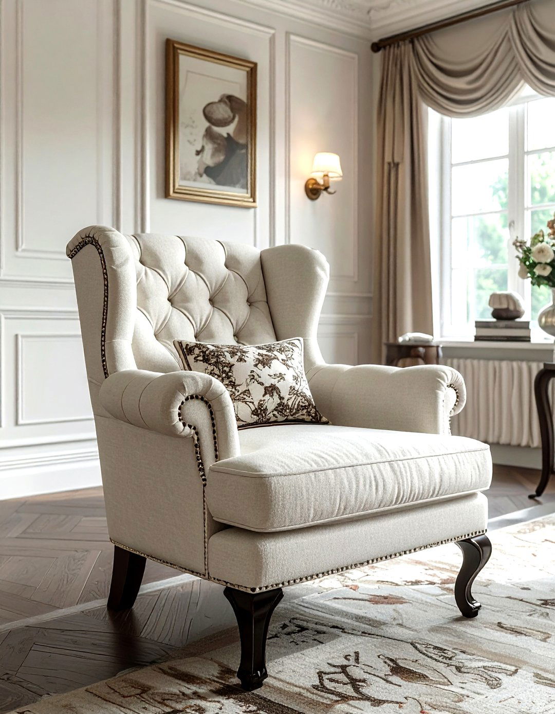 Tufted wingback chair - 30 living room wingback chairs