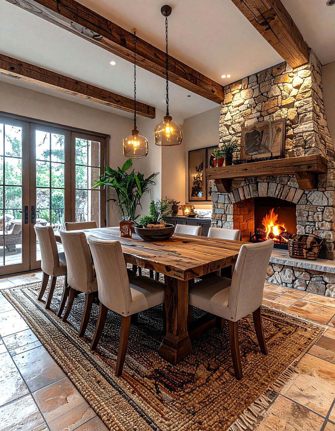 Tumbled Stone Tile - 30 dining room tile ideas