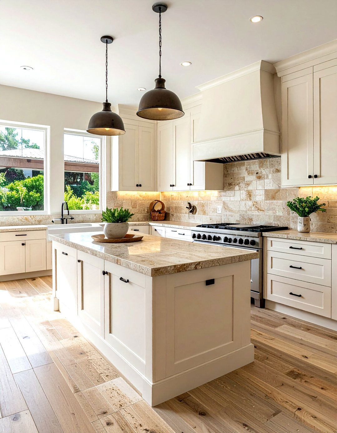 Tumbled Travertine Tile - 30 natural stone kitchen backsplash ideas