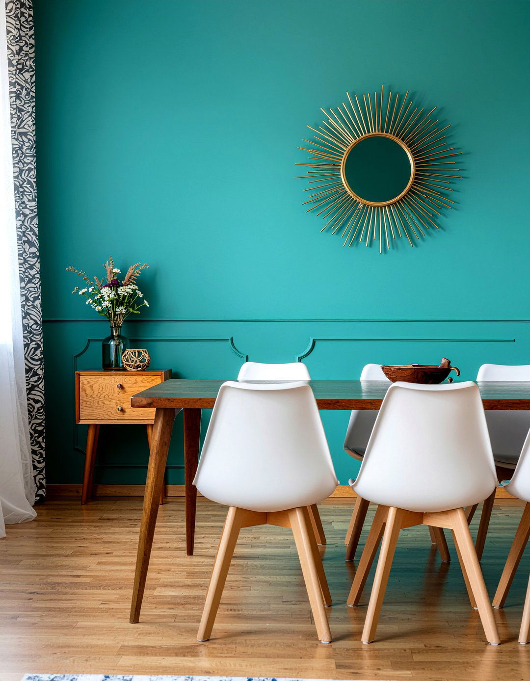 Turquoise Accent Wall - 30 Peruvian dining room ideas