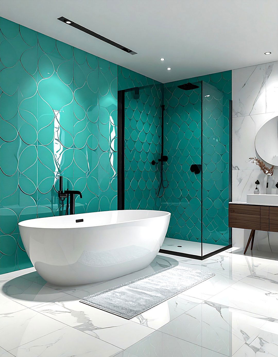Turquoise Bathroom Tiles - 30 turquoise decor ideas