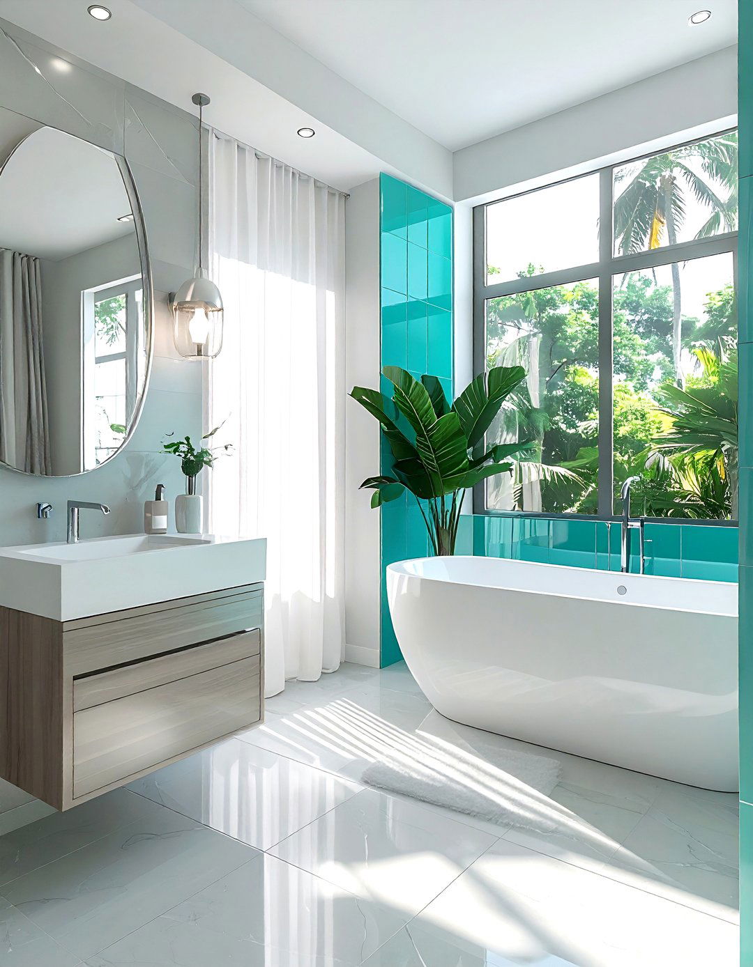 Turquoise Bathroom - 30 bathroom accent color ideas
