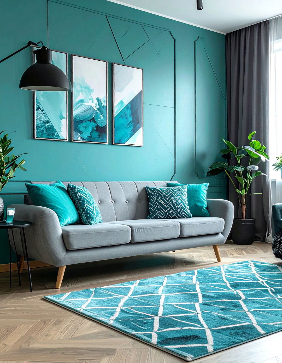Turquoise Geometric Patterns - 30 turquoise decor ideas