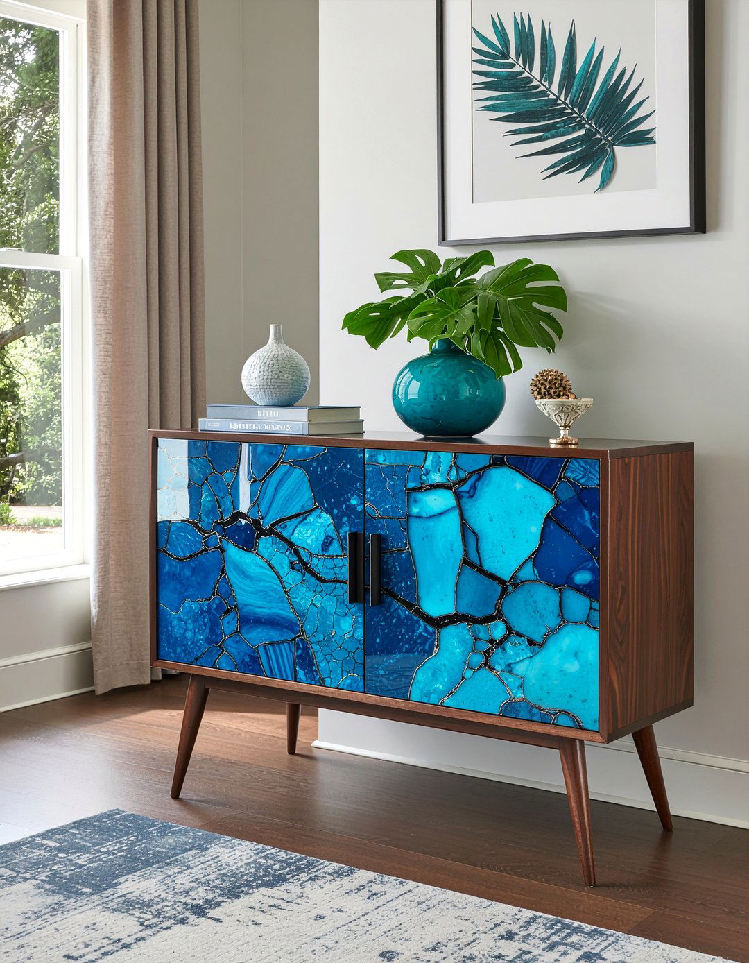 Turquoise Inlay Credenza - 30 living room southwestern furniture ideas