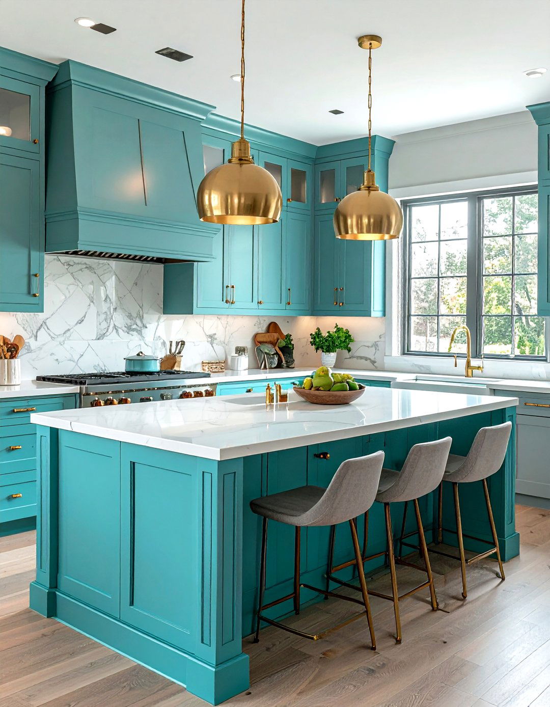 Turquoise Kitchen Island - 30 turquoise decor ideas