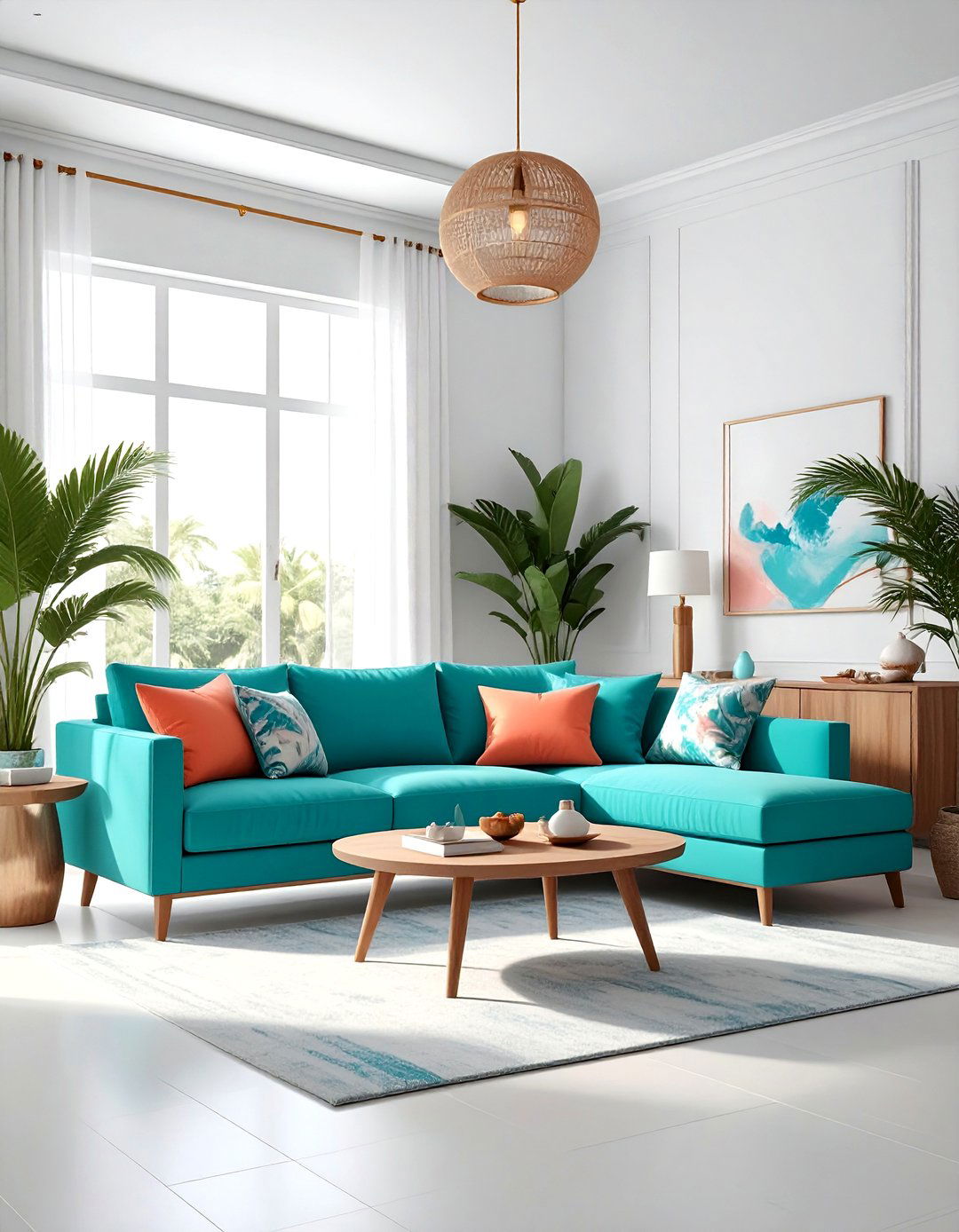 Turquoise Living Room - 30 blue living room design ideas