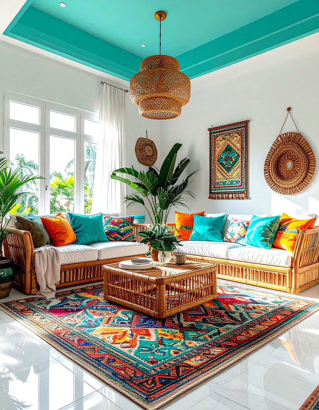 Turquoise Living Room Ceiling - 30 living room blue ceiling ideas