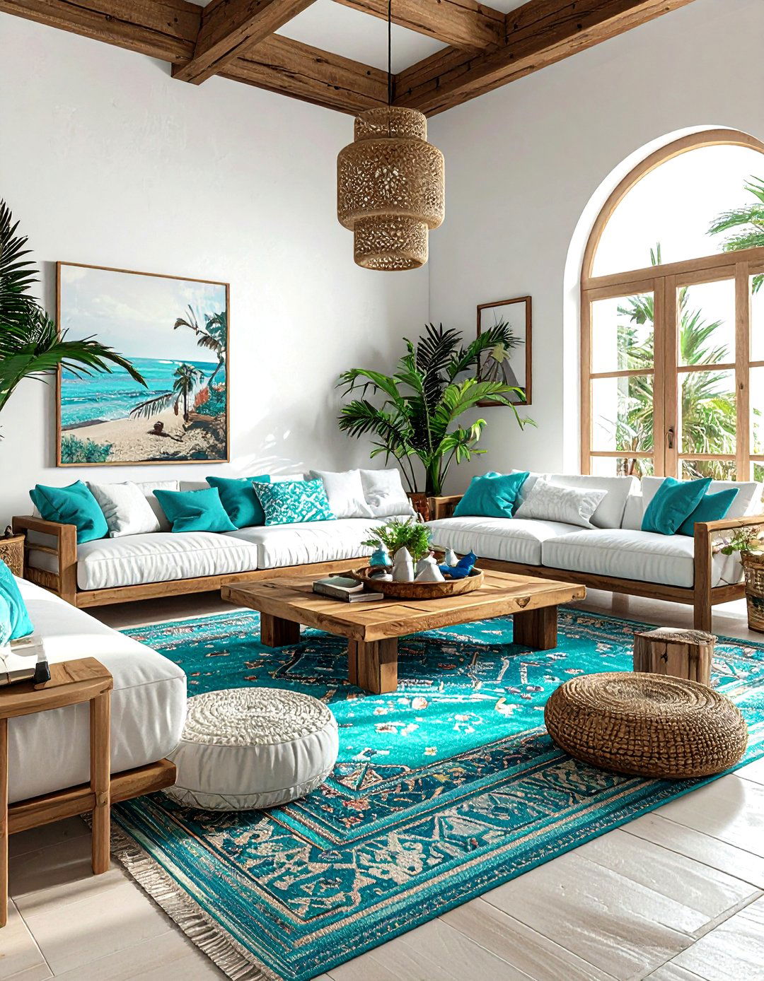 Turquoise Living Room - 30 blue living room decor ideas