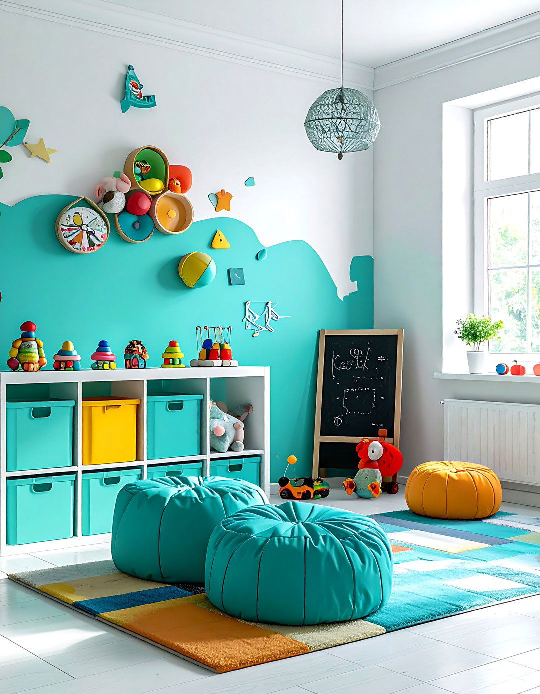 Turquoise Playroom - 30 turquoise decor ideas