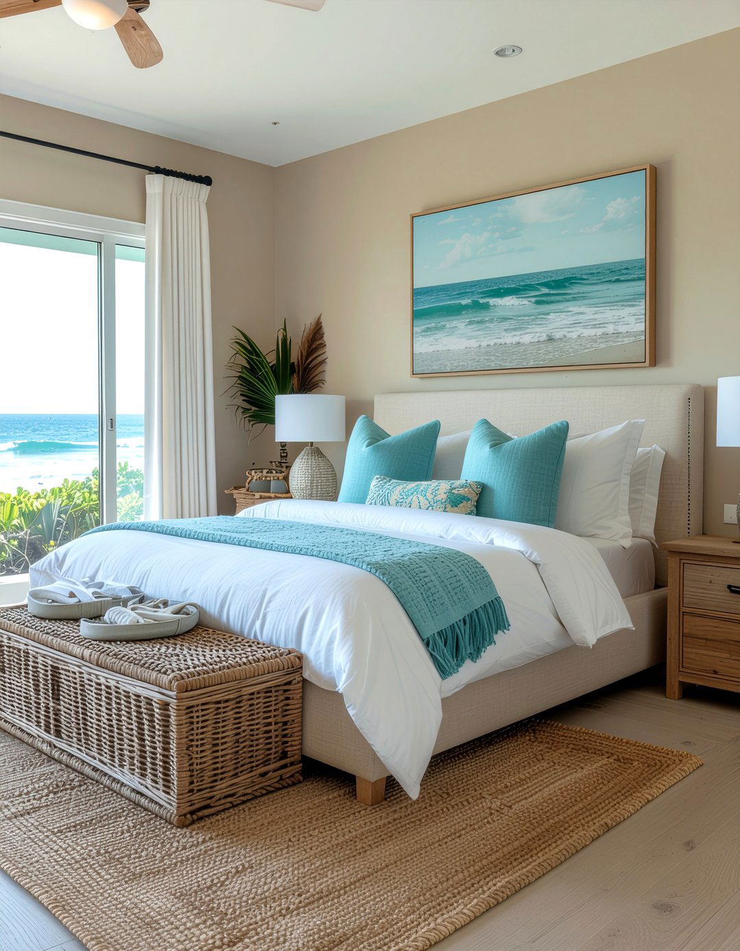 Turquoise and beige bedroom - 30 turquoise bedroom ideas