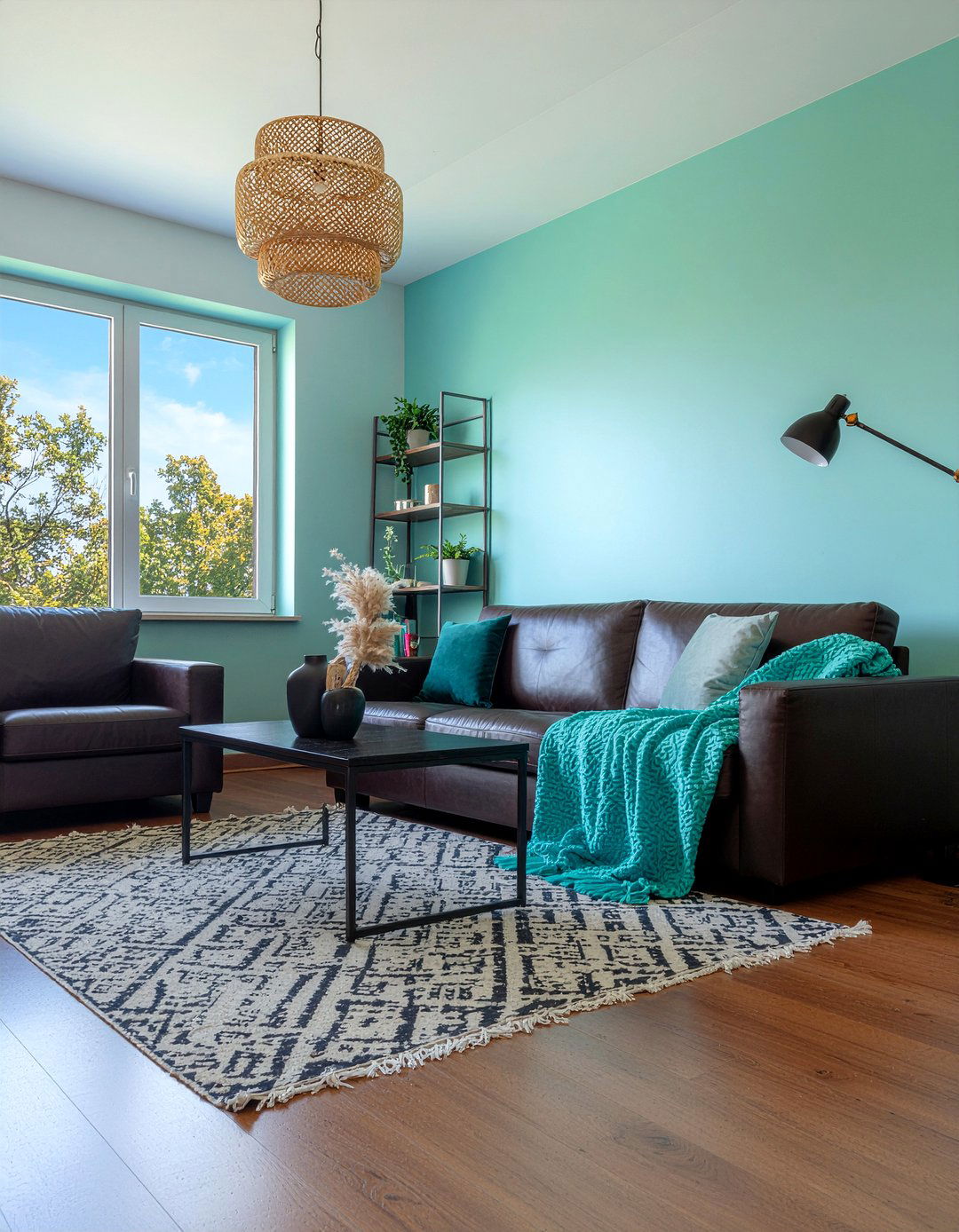 Turquoise and brown living room - 30 turquoise living room ideas