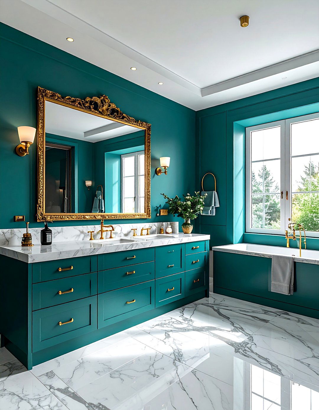 Turquoise and gold bathroom - 30 turquoise bathroom ideas