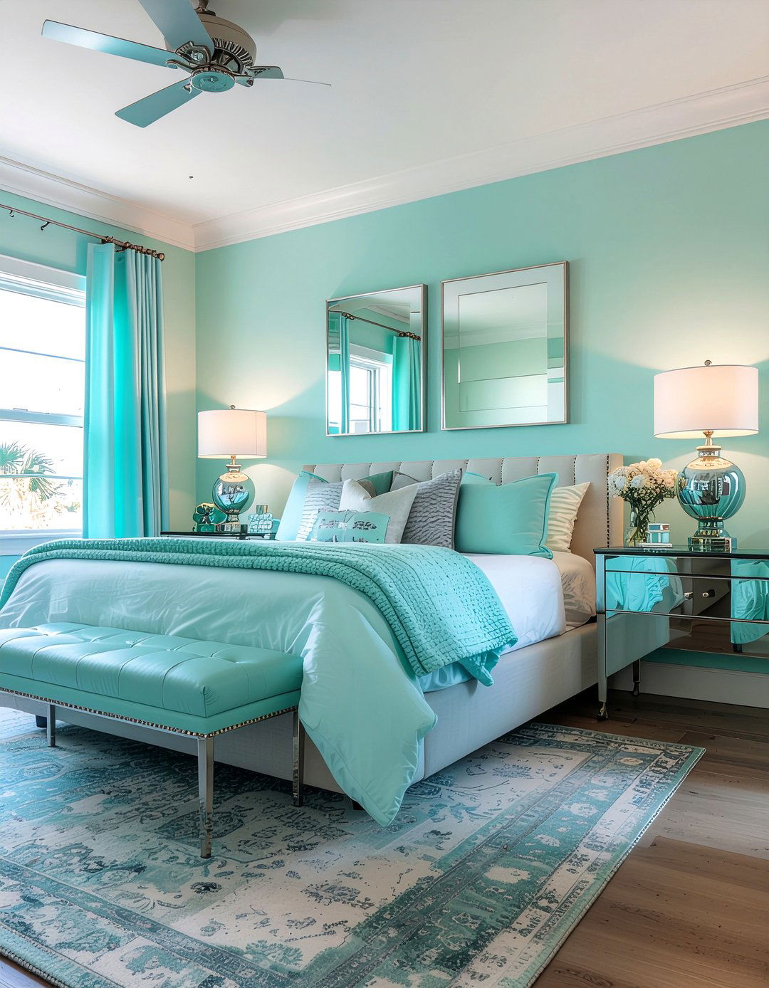 Turquoise and silver bedroom - 30 turquoise bedroom ideas