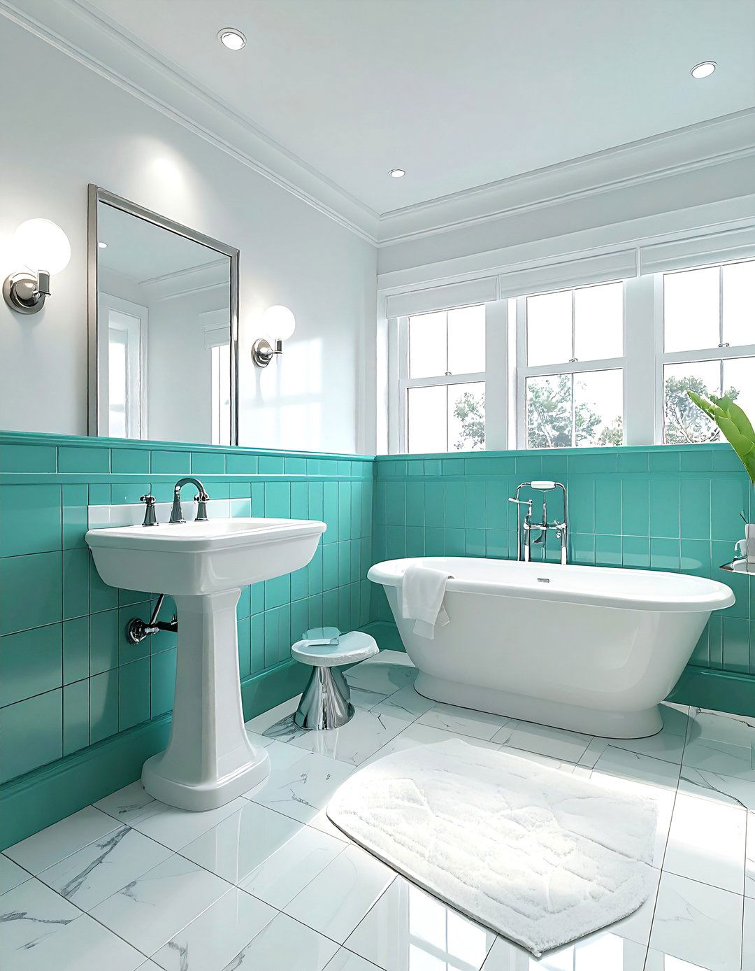 Turquoise and white bathroom - 30 turquoise bathroom ideas