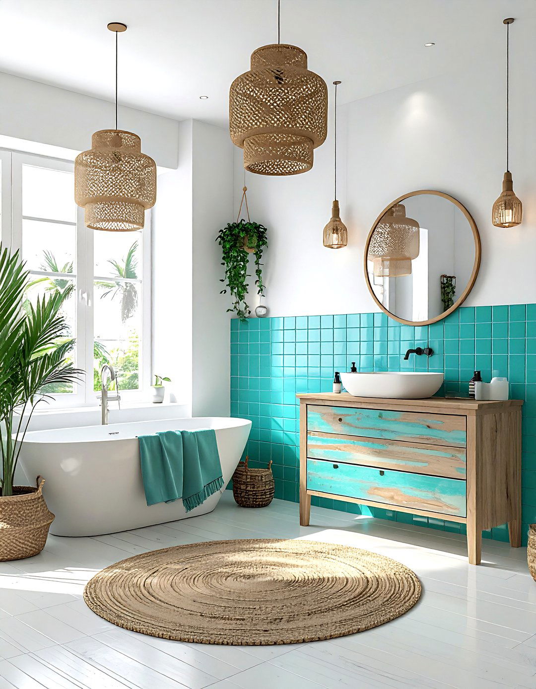 Turquoise bathroom decor - 30 blue bathroom design ideas