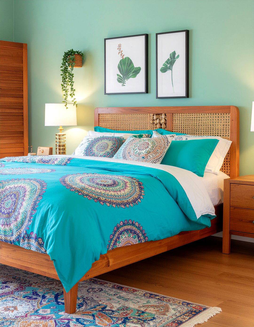 Turquoise bohemian bedding - 30 bedroom blue bedding ideas