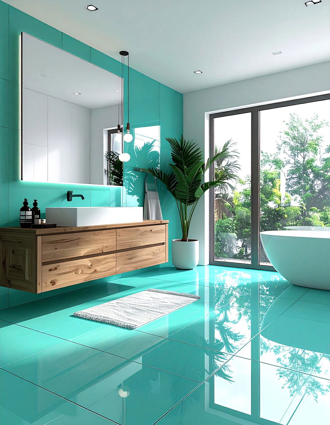 Turquoise floor tile bathroom - 30 turquoise bathroom ideas