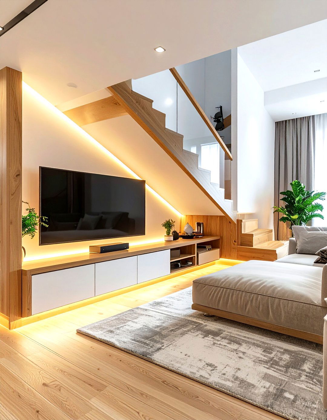 Tv Under Stairs - 30 living room tv ideas