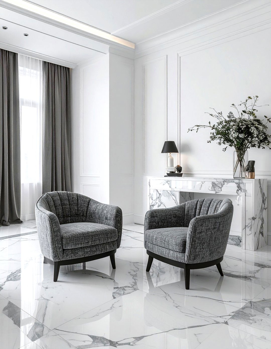 Tweed Seating Marble Accent - 30 dining room texture layering ideas