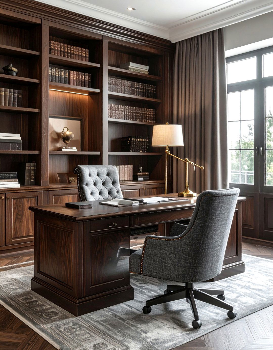 Tweed and wood office - 30 decor texture mixing ideas