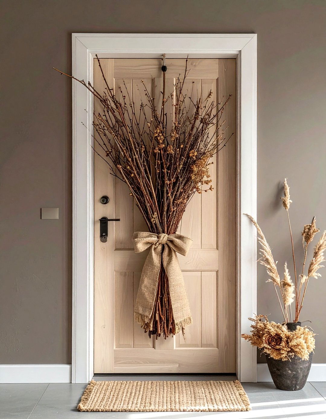 Twig door decor - 30 twig decor ideas