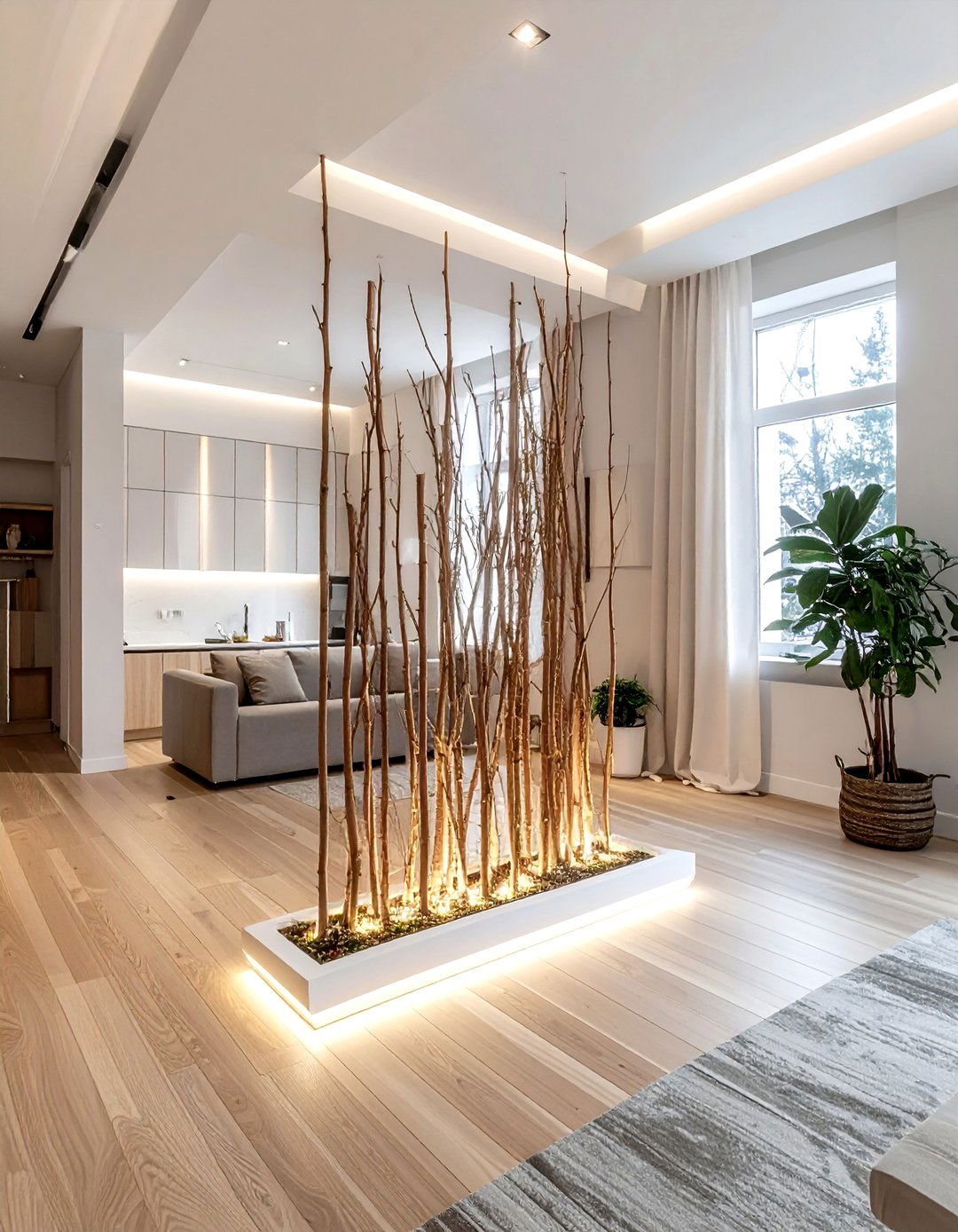 Twig room divider - 30 twig decor ideas
