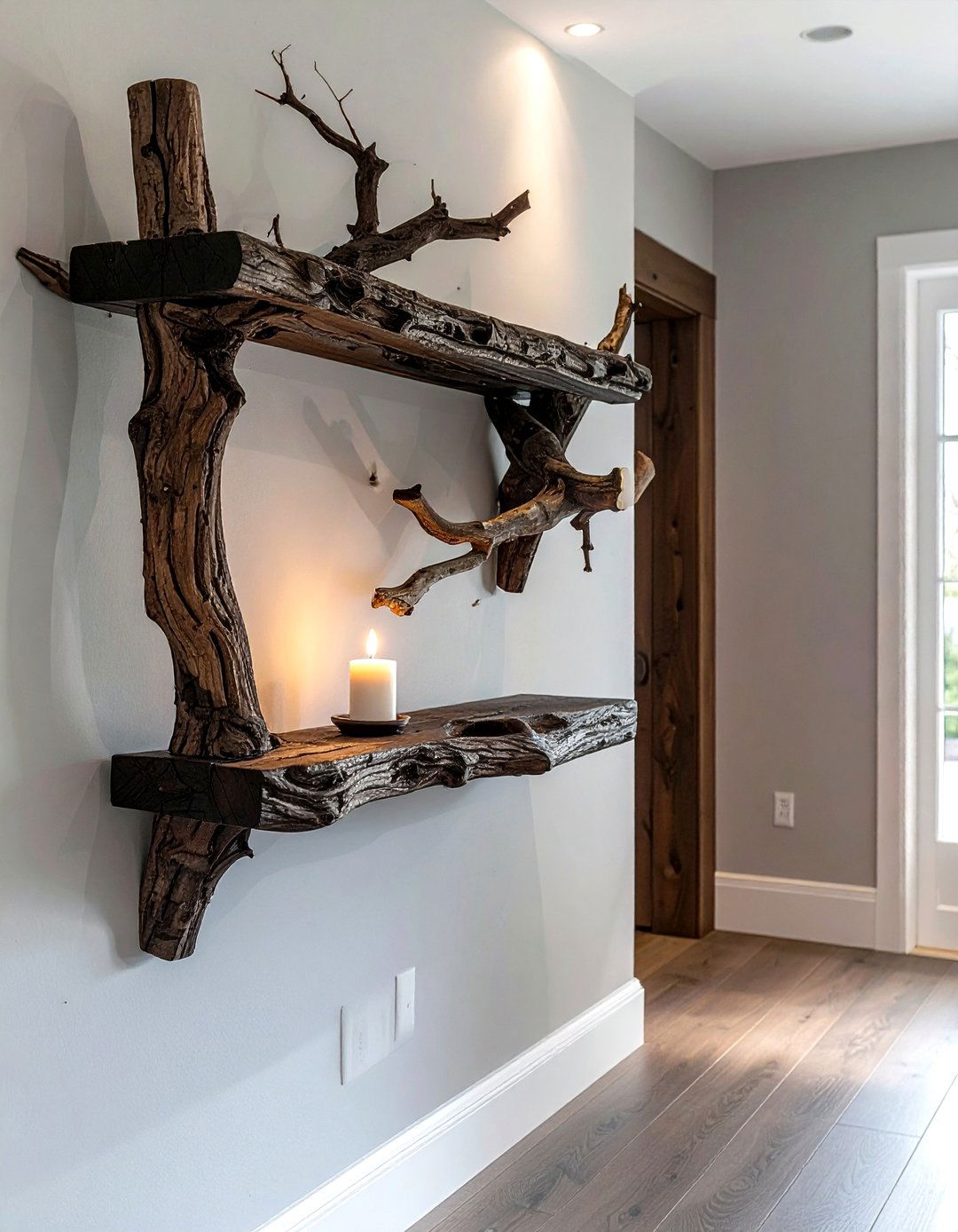 Twig shelf - 30 twig decor ideas