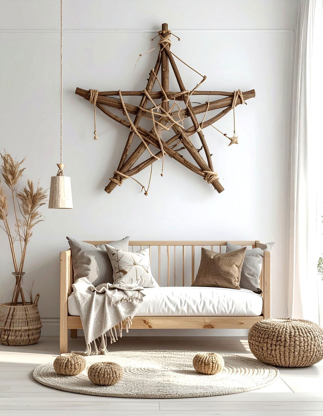 Twig star wall decor - 30 twig decor ideas