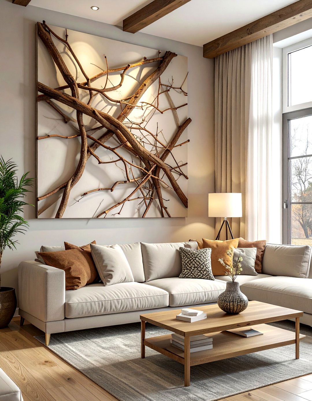 Twig wall art - 30 twig decor ideas