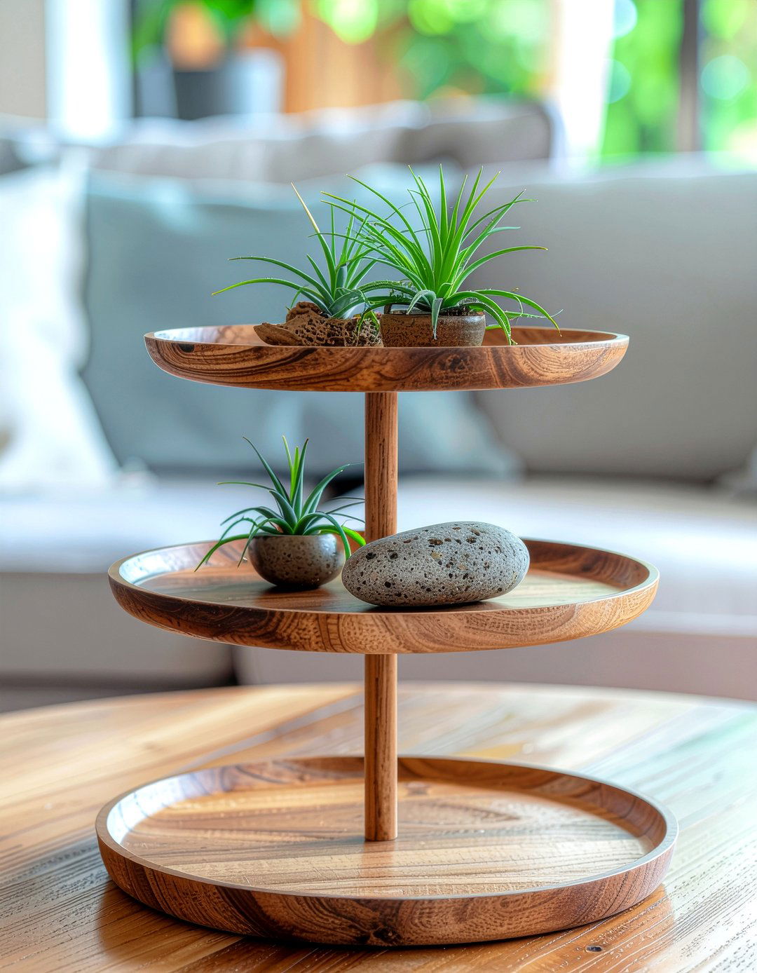 Two Tier Tray Centerpiece - 30 low centerpiece dining ideas