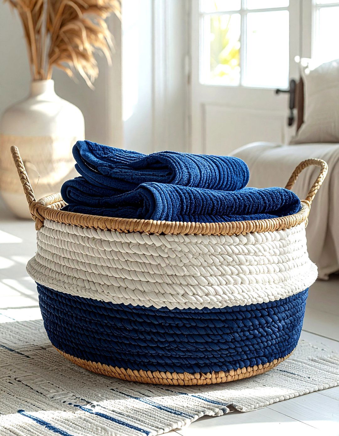 Two Tone Basket - 30 blanket basket ideas