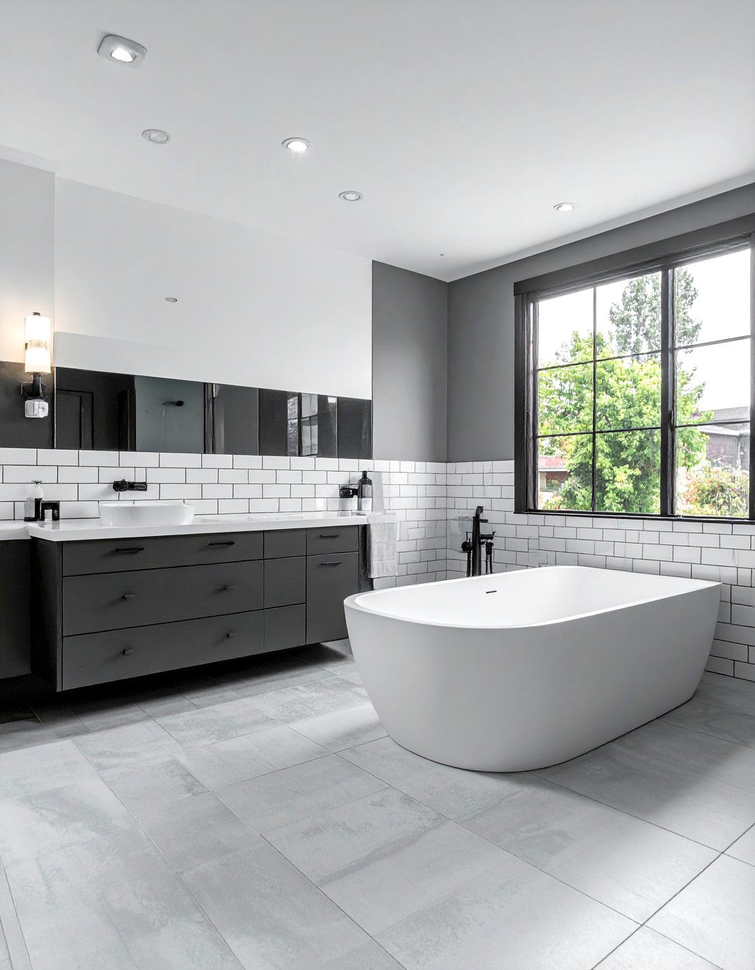 Two Tone Beveled Subway Tile Bathroom - 30 beveled subway tile bathroom ideas