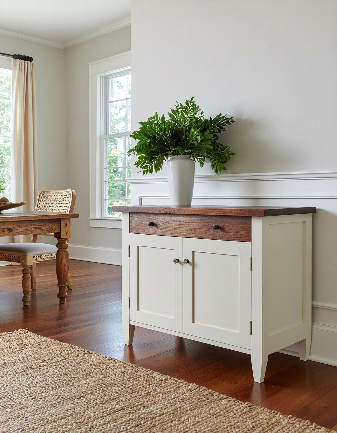 Two Tone Farmhouse Sideboard - 30 farmhouse buffet dining room ideas