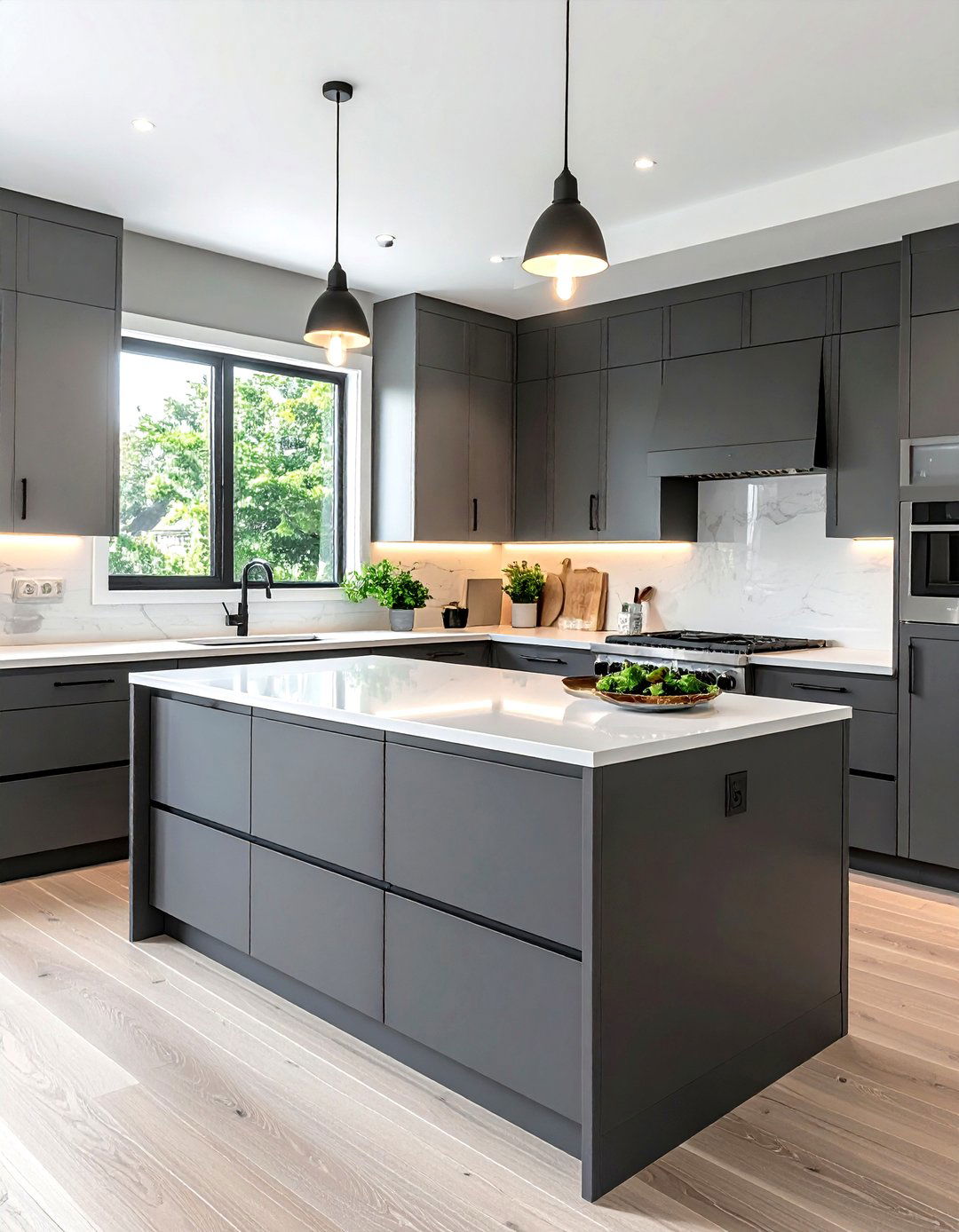 Two Tone Gray Kitchen Cabinets - 30 gray kitchen furniture ideas